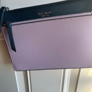 Small Kate Spade, lavender and navy handbag